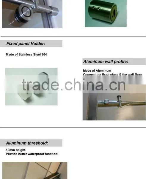 8mm Sliding Door Portable Big Roller Shower Room photo-3
