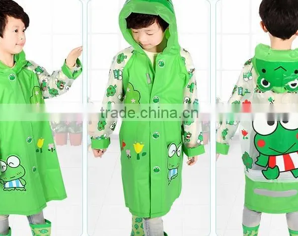 Children Cute Cartoon Animal Print Foldable Raincoat With Backpack Place photo-3