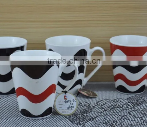 11OZ Maple Leaf Design Full Decal Print Coffee Cups, Shiny Surface New Bone China Mug, KL8009-317 photo-2