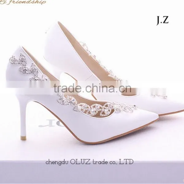 OW25 Styliest Crystal Wedding Shoes, Flossy Shoes, Latin Wedding Shoes