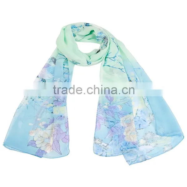 Classic Bird Animal Print Hot Sale Whole Sale Chiffon Scarf In Stock