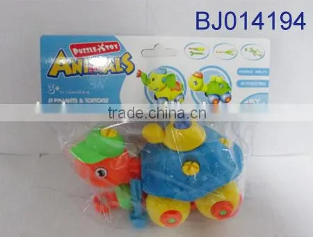 Plastic animal toy funny take apart pull line cartoon turtle toy
