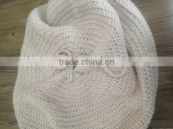 Crochet Cotton Pouf, Handmade Knitted Crochet Pouf , Hand Knitted Moroccan Crochet Pouf