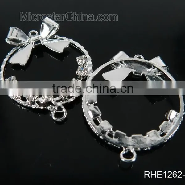 Fashion Tie Design Crystal Rhinestone Charms Connector Jewelry Findings photo-6