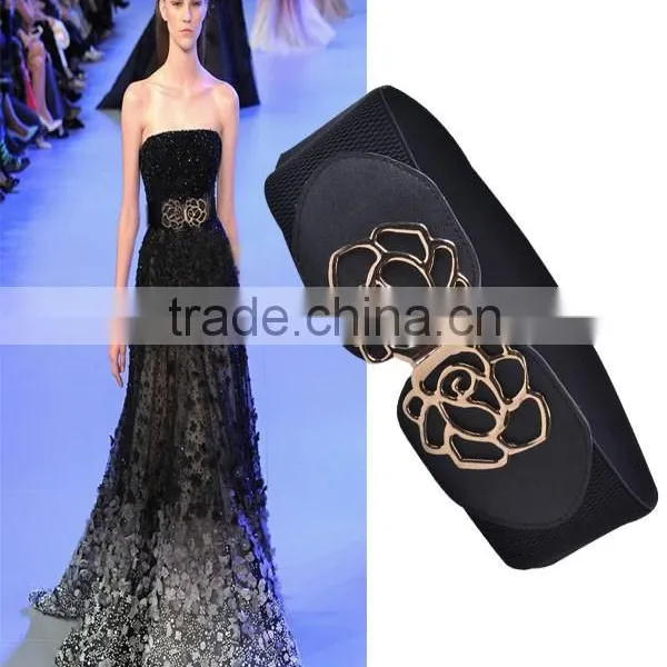 All Match Flower Buckle Ladys Belt Fashion Western Stretch Waist Belt photo-2