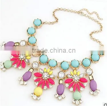 Collar Pendants Fashion Clolorful Necklace Rhinestone Jewelry for Women Dress Garment photo-2