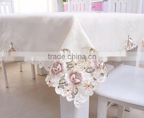 New Design 100 Polyester Flower Design Embroidery Table Cloth photo-4