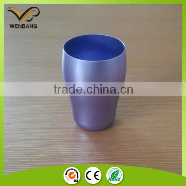 Colorful Bell Shape Anodized Aluminium Beer Cup Without Handle