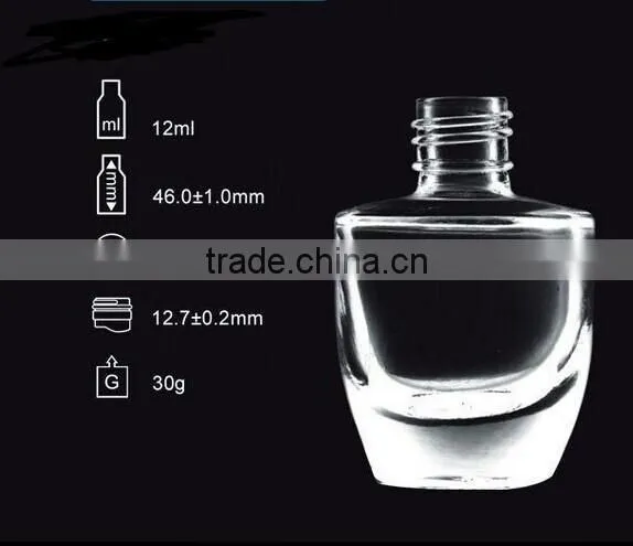 10CC/1/2OZ Empty Crystal Nail Polish Bottle Glass UV Gel Bottles With Screw Cap and Brush Supplier photo-2