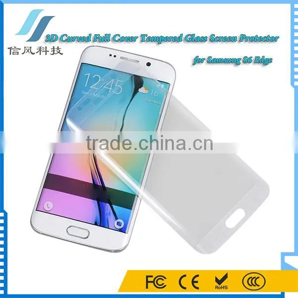 Transparent 3D Curved Full Cover Tempered Glass for S6 Edge photo-3