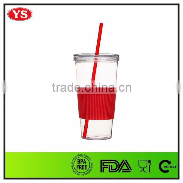 24oz Bpa Free Reusable Clear Plastic Cups With Straw photo-3