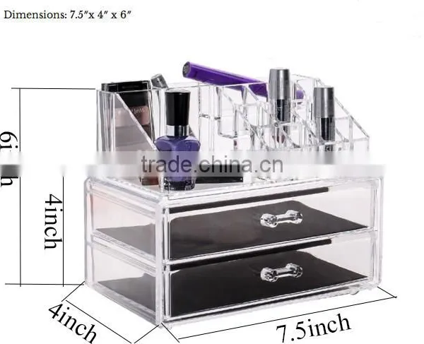 Customize Fashion Clear Multi Drawers Acrylic Makeup Box Cosmetic Makeup Organizer photo-2
