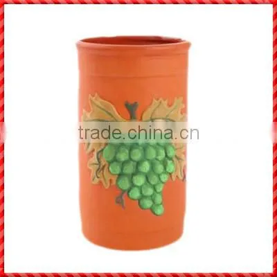 Vintage Custom Terracotta Grape Single Wine Bottle Cooler