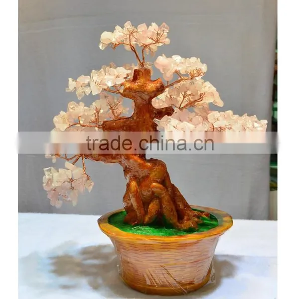 New Fashion Semi-precious Led Christmas Tree in Rose Quartz Crystal photo-4