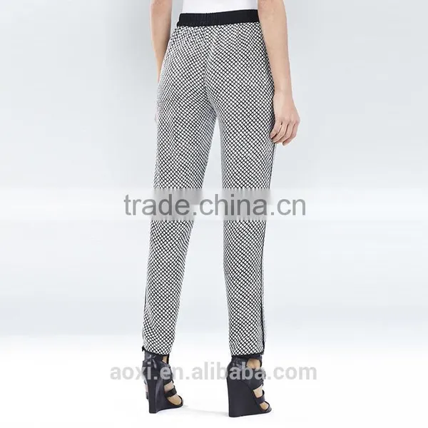 Oem Clothes Supplier New Latest Design Office Wear Women Fashion Plaid Pants photo-3