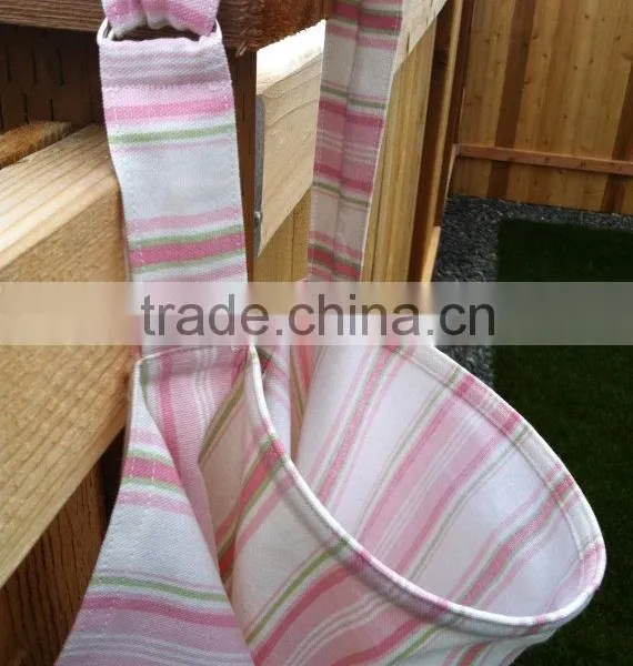 100% Cotton Light Pink White Stripe Woven Fancy Long Apron photo-2