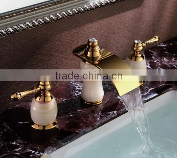 Five Star Hotel Used Double Handle Water Faucet,Taps and Mixers,led Glass Waterfall Basin Tap photo-2