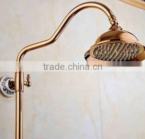 New Arrival in Wall Rose Gold Rainfall Shower Head Shower Set photo-3