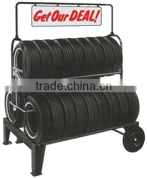 Australia Metal Tire Display Stand With Wheels