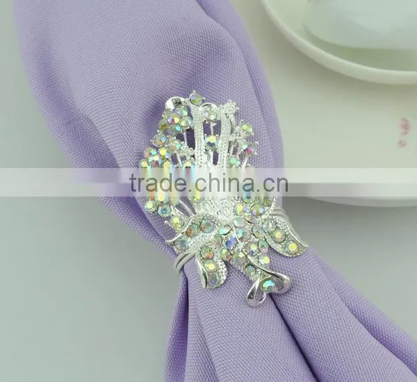 Wholesale Metal Alloy Rhinestone Wedding Napkin Rings photo-4