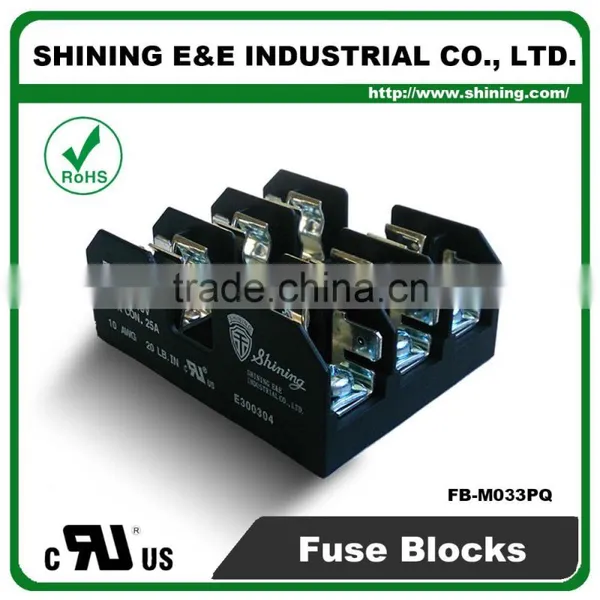 FB-M033PQ 600V 30 Amp 3 Pole 10x38 Midget Fuse Holder Block photo-5