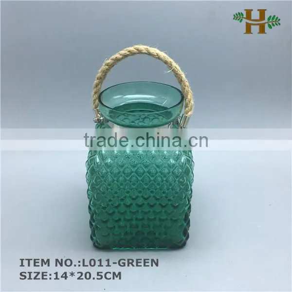 Beautiful Hanging Square Block Glass Vase photo-2
