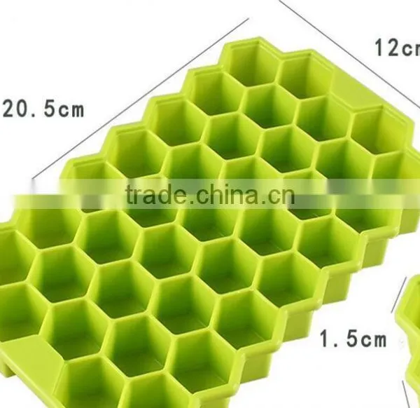 CY175 Honeycomb Pattern Ice Cube Tray 37 Hexagon Pieces of Ice Soft Silicone Colorful Ice Cube Tray photo-6