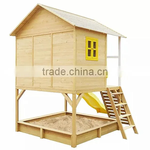 Large Wooden Painted Cubby House Furniture With Slide photo-3