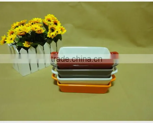 2014 Hot Sale Square Shape Color Ceramic Bakeware photo-3