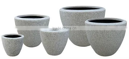 Sandstone Round Flower Pot With Glass Pieces Garden Pots photo-4