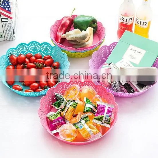 New Product Colorful Plastic Fruit Basket Fruit Tray Snack Tray Nut Bowl Candy Tray photo-2