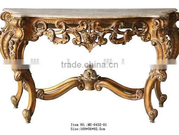 French Style Living Room Furniture Console Table and Wall Mirror photo-3
