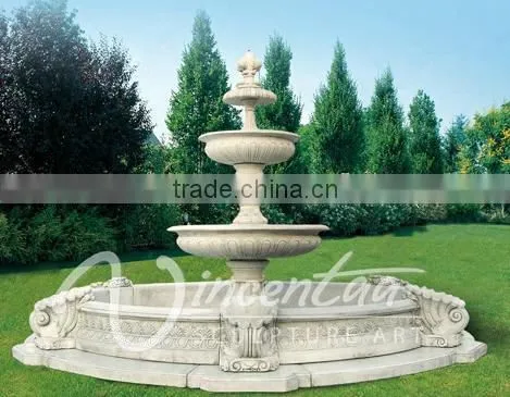 China Supply Outdoor Decoration Hand Carved Natural Marble Statue Garden Fountain photo-3
