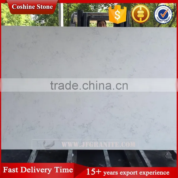 Coshine Smoky Carrara White Quartz Stone Kitchen Countertop photo-4