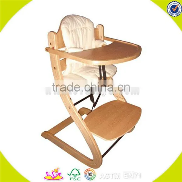 Wholesale Safe and Eco-friendly Wooden High Chair Toy for Kids Wooden Baby High Chair for Children W08F016 photo-5