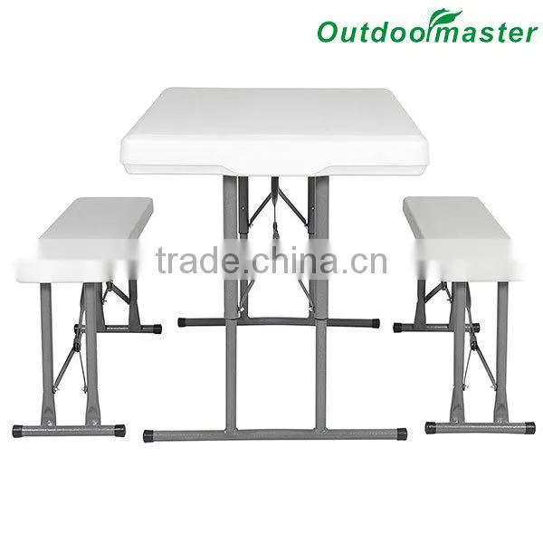 Garden Steel Folding Plastic Portable Picnic Table With Bench photo-2