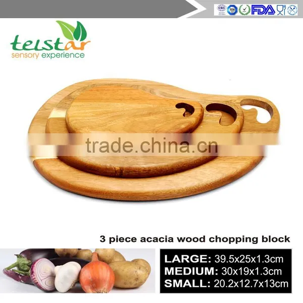 2017 New Creative Three-piece Acacia Wood Cutting Board Wood Kitchen Board photo-2