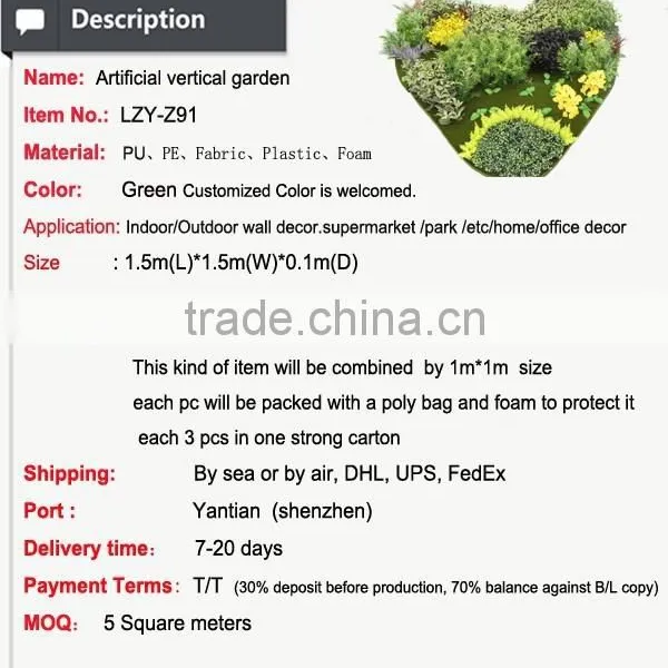 Artificial Green Wall Fake Vertical Garden Indoor Wall Plant Decoration photo-5