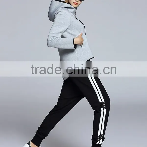 The New Fashion Spring Autumn Ladies Fleece Zip up Plain Pure Color Simple Cotton Blank Hoodies for Women photo-5