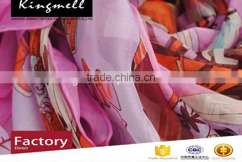 Custom Amazing Bright Colors Pink Digital Printing Silk Scarf photo-2