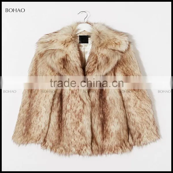 Hot Sale Outdoor Women Winter Fake Fur Jacket With Fuax Fur Big Collar photo-5
