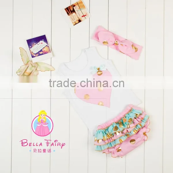 Wholesale Kids Clothes Outfits Wholesale Clothing Dubai Ruffle Shorts Set photo-4