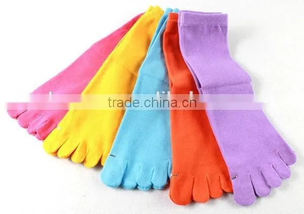 Plain Color 100% Cotton Socks Five Toe Socks photo-4