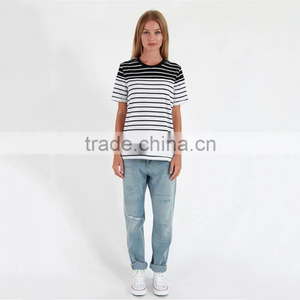 Summer Fashion Blank Striped t Shirt Female t Shirt for Hot Sale photo-3
