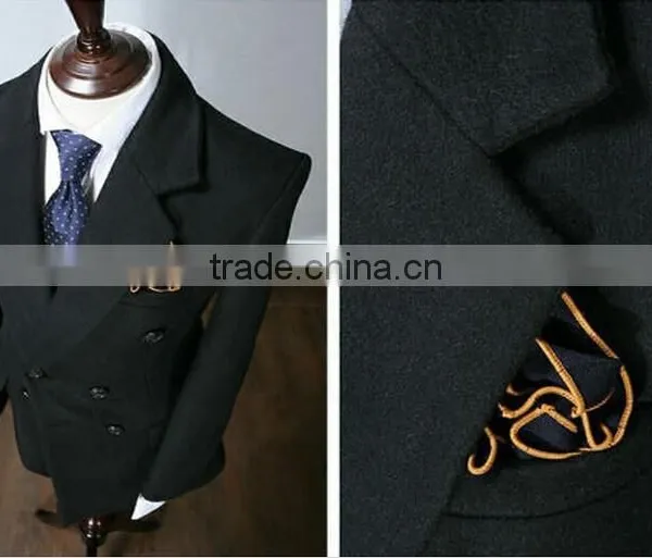 2014 Double-Breasted New Season Lastest Design Slim Fit Mens Cashmere Men Coat photo-2