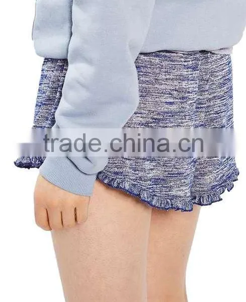 MGOO Newest Hot Sexy Girls Short Pants Angled Hemlines With Ruffle Trim Women Sport Wear Running Shorts photo-3
