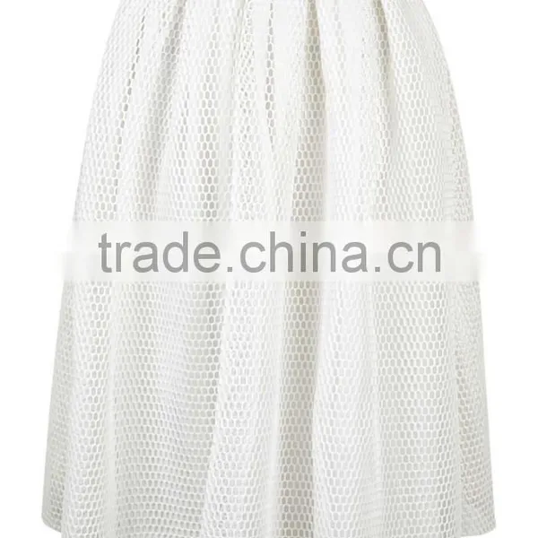 Latest Fashion 2016 Ball Gown Summer Skirt Airtex Prom Midi Skirt White Mesh Skirts Wholesale photo-3