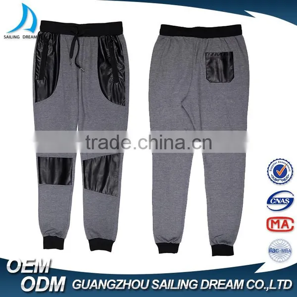 2016 High Quality Light Grey Patch Design Mens Jogger Sweat Pants for Men photo-4