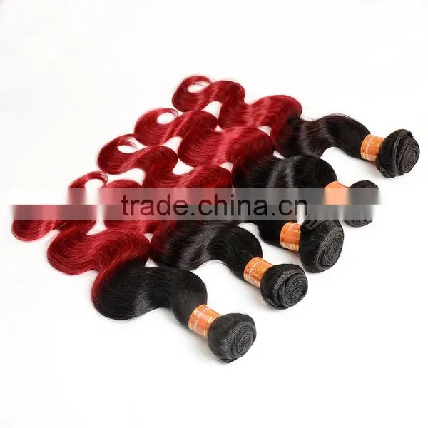 Colored Two Tone Hair Weave,ombre Hair Extensio,peruvian Hair Weaving photo-4