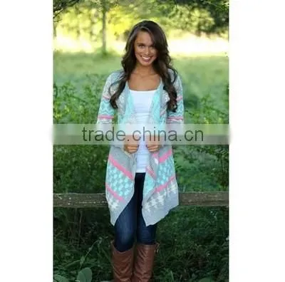 Alson Sweater Printed Knited Winter Long Women Cardigan photo-3